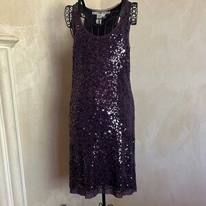 Max Studio Sparkling Purple Mini Dress